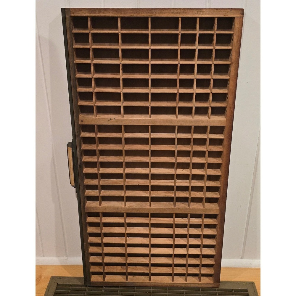 Vintage 1932 Wooden Letterpress Printer Drawer Typeset Tray Shadow Box Display
